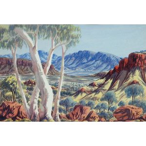 Valley View with Four Gums in Foreground Artwork Image