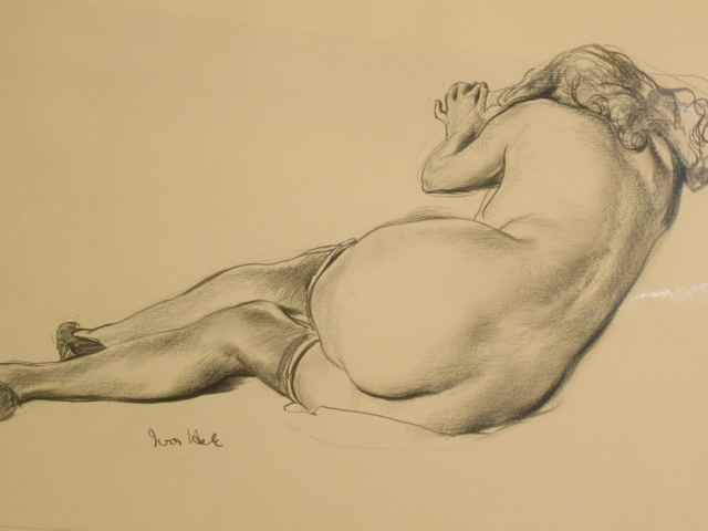 Reclining Female Nude Back View. 