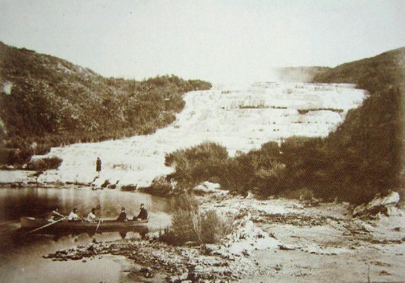 Sold at Auction: Charles Spencer, 2pcs: Handtint photographs, Pink Terrace  and Cold Water Basins White Terrace, New Zealand, Charles Spencer